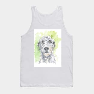 Irish Wolfhound watercolour pen drawing Tank Top